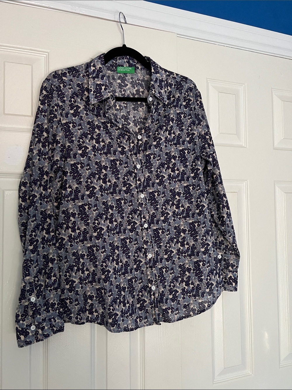 United Colors Of Benetton Navy Floral Print Button-Down Shirt
